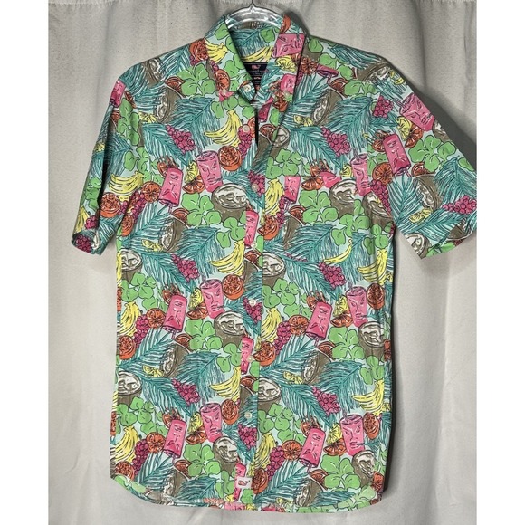 Vineyard Vines Other - Vineyard Vines Mens Classic Fit Murray Shirt Tropical Drink Print Button Sz XS